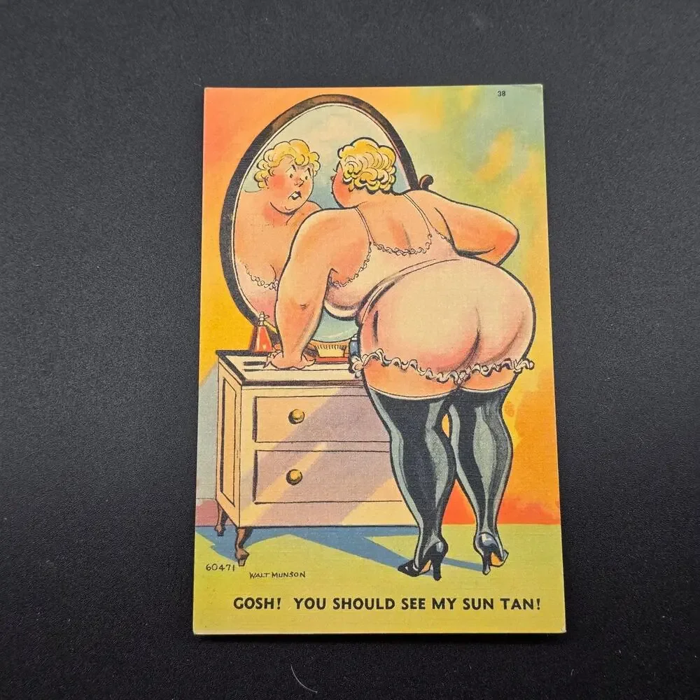 Vintage Comic Postcard Lot of 3 Risqué Humor Walt Munson General Comics